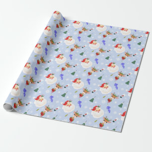 Papel De Presente Papai Noel e Rena Vintage Natal