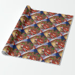 Papel De Presente Papai Noel e Rudolph<br><div class="desc">santa claus christmas rudolph, bela noite alegre de arte, presente que engraçado, animal presente, vermelho feliz, rena de xmas de neve, nova celebração feliz inverno, ilustração de desenho animado de feriado, pintura retro de pintura, natal santa claus rudolph, </div>