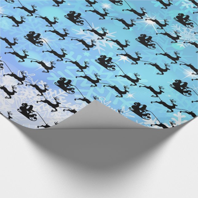 Papel De Presente Papai Noel e sua Reindeer Voadora Natal (Ponta)