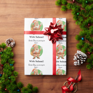 Papel De Presente Papai Noel está chegando à cidade.. Com Salame!