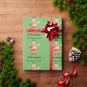 Papel De Presente Papai Noel está chegando à cidade.. Com Salame!