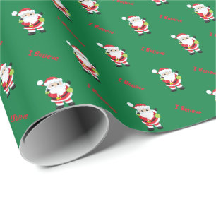 Papel De Presente Papai noel eu acredito o feriado do Natal de  