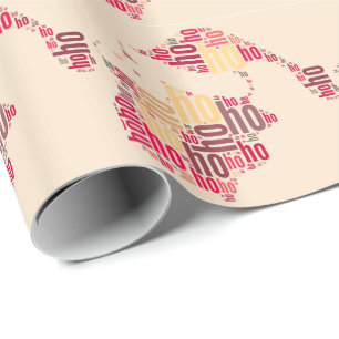 Papel De Presente Papai Noel falou nuvem Ho Ho Ho Ho