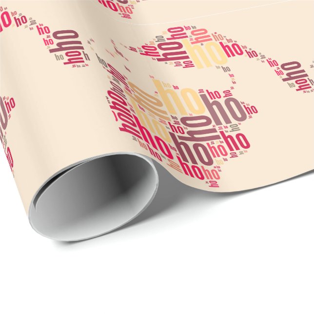 Papel De Presente Papai Noel falou nuvem Ho Ho Ho Ho (Ponta do rolo)