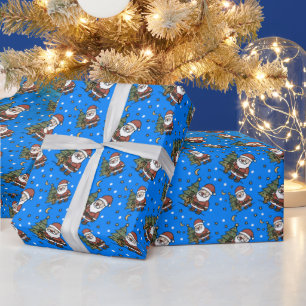 Papel De Presente Papai Noel Festivo de Férias e Natal
