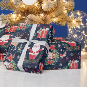 Papel De Presente Papai Noel Festivo de Natal