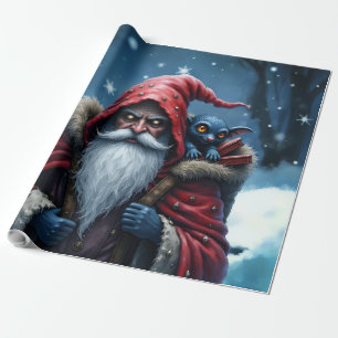 Papel De Presente Papai Noel Frostbite & Seu Duende Travesso.