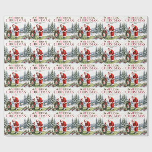 Papel De Presente Papai Noel Golfista Jogando Golfe em Minnesota no
