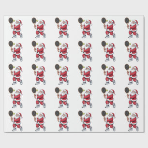 Papel De Presente Papai Noel Jogando Tênis Esporte de Natal Tênis de