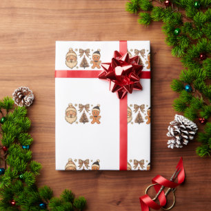 Papel De Presente Papai Noel Leopardo Natal Biscoito Árvore Natal Ar