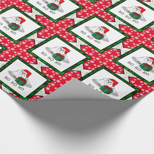 Papel De Presente Papai Noel Maltês de Natal Engraçado (Ponta)