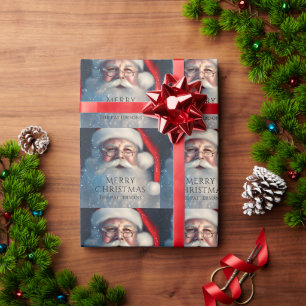 Papel De Presente Papai Noel Nevado Feliz Natal