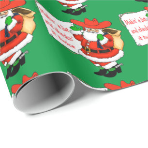 Papel De Presente Papai noel ocidental Makin do vaqueiro do Natal