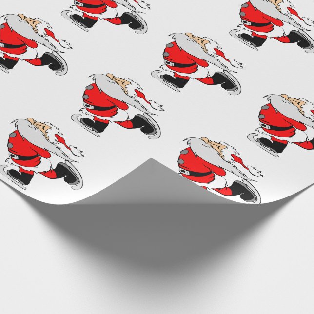 Papel De Presente Papai Noel Patinando (Ponta)