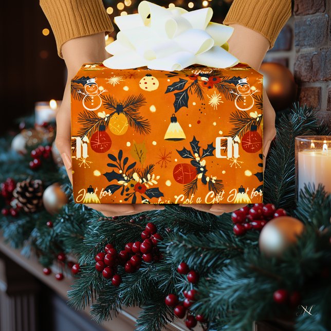 Papel De Presente Papai Noel Personalizado e Natal de Azevinho (Criador carregado)