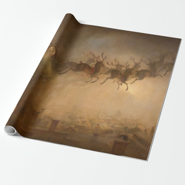 Papel De Presente Papai Noel por William Holbrook Beard (Desenrolado)