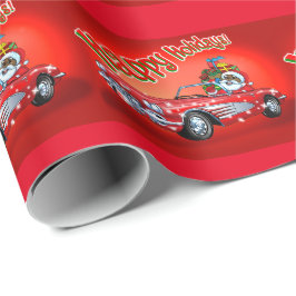 Papel De Presente Papai noel preto em uma Corveta!