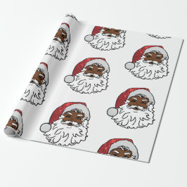 Papel De Presente Papai Noel preto sequined