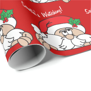 Papel De Presente Papai noel que olha o Natal de  