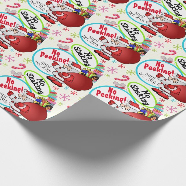 Papel De Presente Papai Noel sem Espiar, sem Sacudir Personalizado N (Ponta)