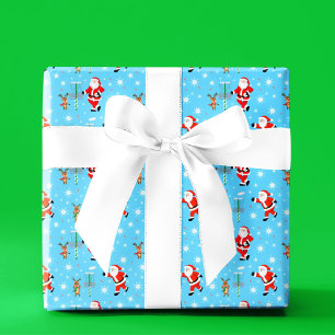 Papel De Presente Papai Noel tocando o padrão de golfe do disco de N
