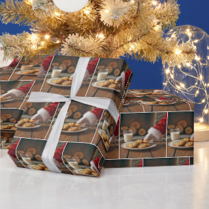 Papel De Presente Papai Noel tomando um Biscoito