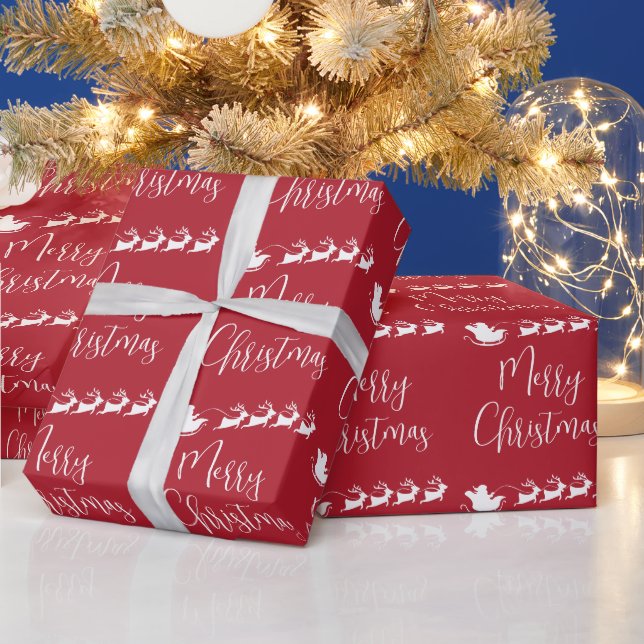 Papel De Presente  Papai Noel Trenó Feliz Natal (Feriados)