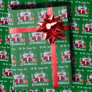 Papel De Presente Papai Noel Trump Estarei Em Casa Para O Natal Engr