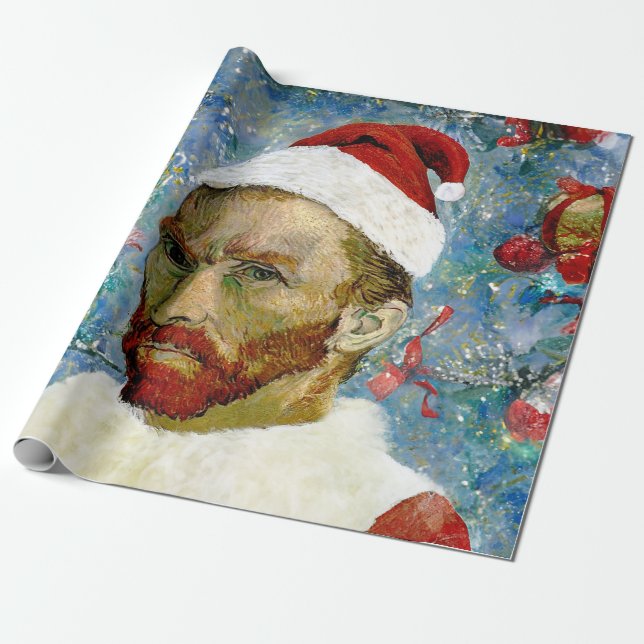 Papel De Presente Papai Noel, Van Gogh (Desenrolado)