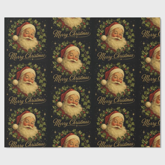 Papel De Presente Papai Noel Vintage (Aberto)