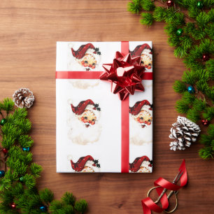 Papel De Presente Papai Noel Vintage: Charme Alegre de Férias