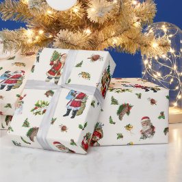 Papel De Presente Papai Noel Vintage Personalizado Natal