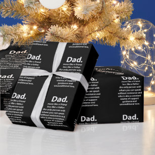 Papel De Presente Papai Preto e Branco Citação de Aniversário