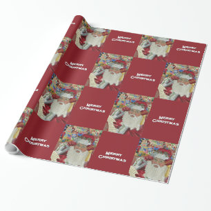 Papel De Presente Papais noeis Clássicos - Verificando Duas Vezes Fe