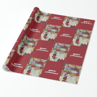 Papel De Presente Papais noeis Clássicos - Verificando Duas Vezes Fe