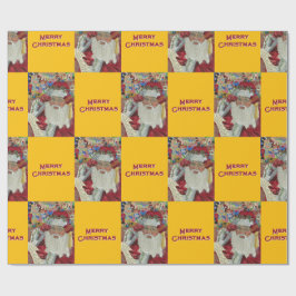 Papel De Presente Papais noeis Clássicos - Verificando o feriado dua