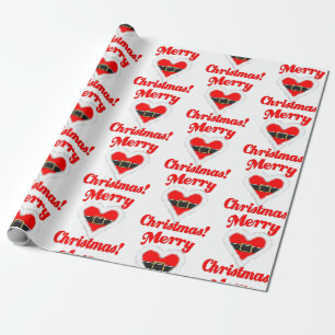 Papel De Presente Papais noeis Coração