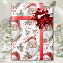 Papais noeis de Aquarela Adicionar Nome Algodão de