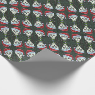 PAPEL DE PRESENTE PAPAIS NOEIS DE CABEÇA DO MORTO CRUZADOS, NATAL SK