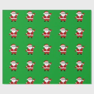 Papel De Presente Papais noeis de desenho animado vermelho Natal ver