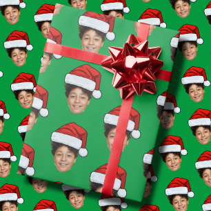 Papel De Presente Papais noeis de Fotografia Personalizados Face a P