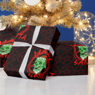 Papel De Presente Papais noeis de granizo - Caveira Rocker Zombie Ha