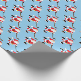 Papel De Presente Papais noeis de hóquei a patinar azul