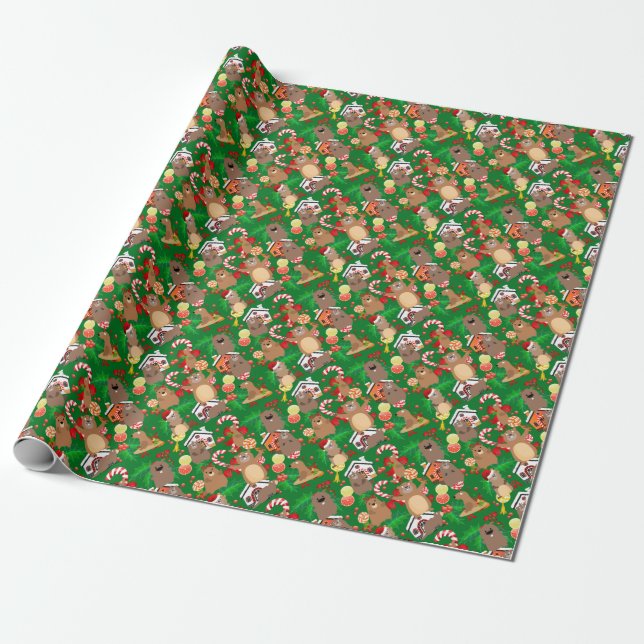 Papel De Presente Papais noeis de natal (Desenrolado)