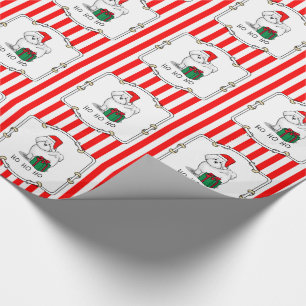 Papel De Presente Papais noeis de Natal Bichon Frise Dog Cute