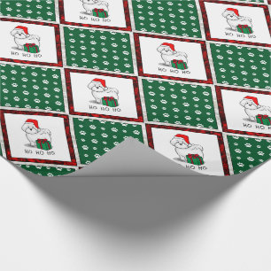 Papel De Presente Papais noeis de Natal - Cachorro Bichon