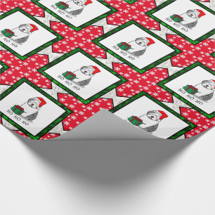 Papel De Presente Papais noeis de Natal Cachorro de Ovelha Inglês (C