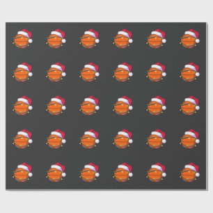 Papel De Presente Papais noeis de Natal de Basquete Snowman Esporte 