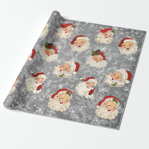Papel De Presente Papais noeis de Natal Decoupage Vintage Damask