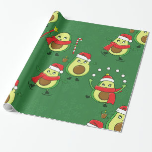 Papel De Presente papais noeis de natal feios avocado inverno